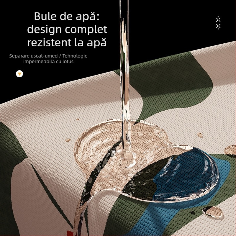 Set perdea de duș - impermeabil, instalare fără găuri, rezistent la mucegai și umezeală, poliester, model abstract cu blocuri colorate inspirat de pisici