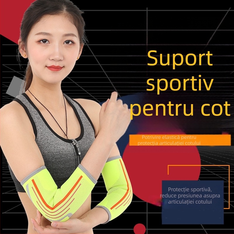 Manșon protector pentru cot, tricotat din nylon, pentru adulți, potrivit pentru ciclism, tenis, baschet și badminton