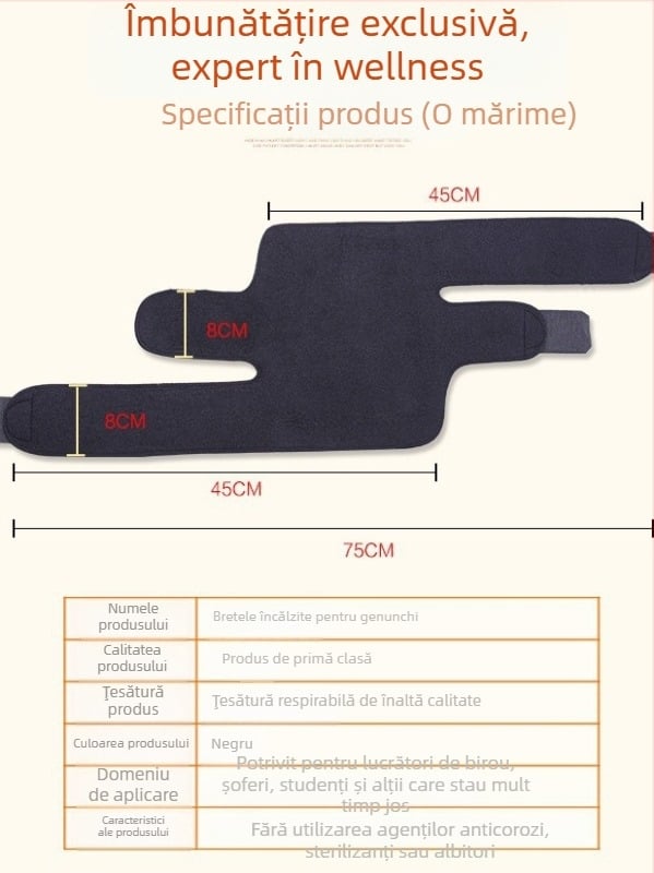 Genunchiere autoîncălzite pentru protecția articulației genunchiului – poliester, potrivite pentru alergare, fitness și masaj de sănătate