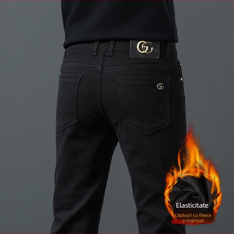 Blugi, talie medie, croială dreaptă, amestec de bumbac 35–75%, fermoar