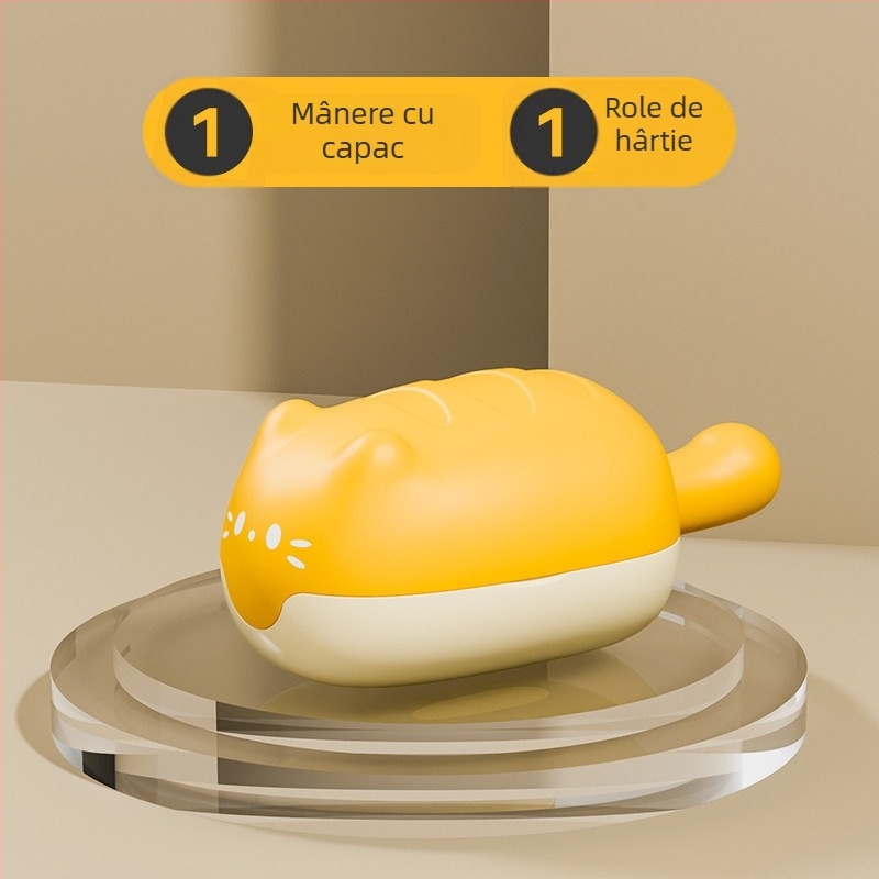 Rulou pentru îndepărtarea părului de animale de companie cu coli adezive înlocuibile, rolă de tip tear-off pentru haine, cap rotund din ABS, potrivit pentru câini mici