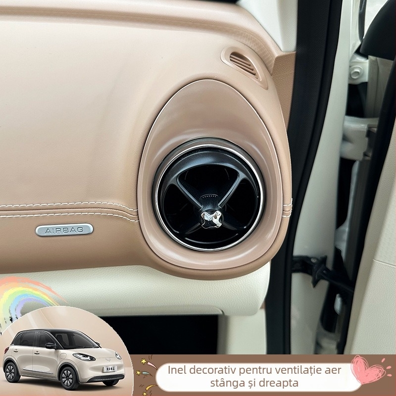 Inel decorativ pentru gurile de aer ale interiorului Wuling Bingo — accesoriu panou de bord, ABS, model 1252