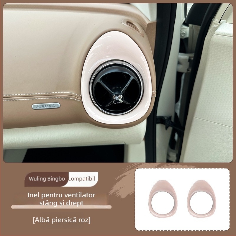 Inel decorativ pentru gurile de aer ale interiorului Wuling Bingo — accesoriu panou de bord, ABS, model 1252