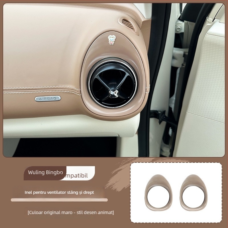 Inel decorativ pentru gurile de aer ale interiorului Wuling Bingo — accesoriu panou de bord, ABS, model 1252