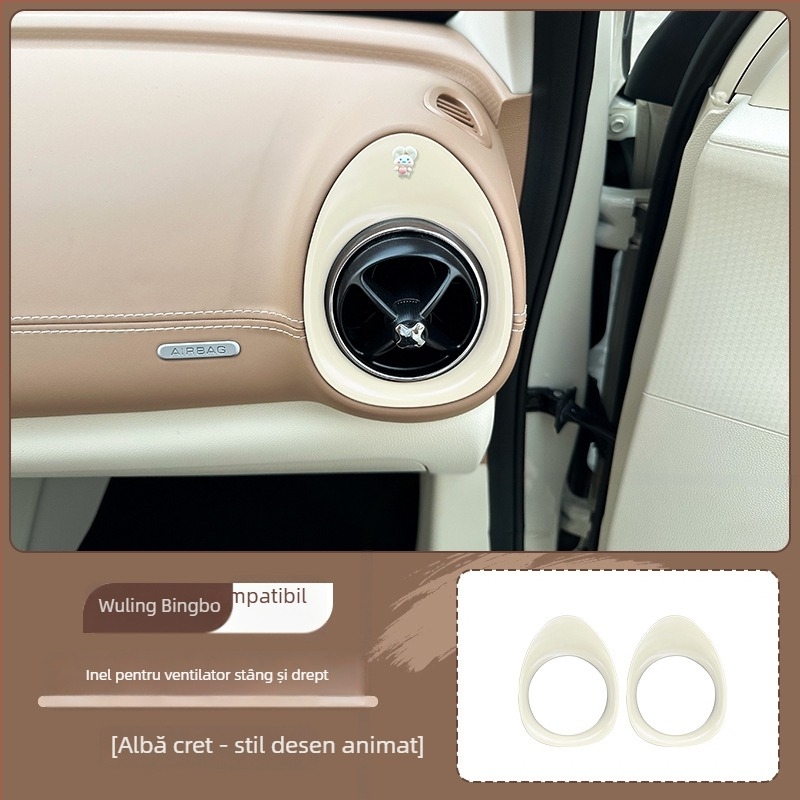 Inel decorativ pentru gurile de aer ale interiorului Wuling Bingo — accesoriu panou de bord, ABS, model 1252