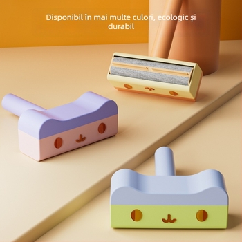 Îndepărtător de păr pentru animale de companie: perie cu role pentru canapea (formă pătrată, material PP, pentru pisici cu păr lung)