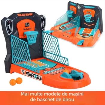 Sheng Ying plastic mini joc de baschet de birou cu catapultă pentru deget și scor electronic, destinat copiilor 4–6 ani