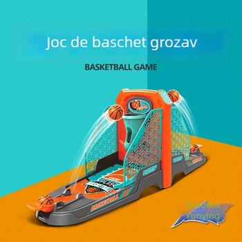 Sheng Ying plastic mini joc de baschet de birou cu catapultă pentru deget și scor electronic, destinat copiilor 4–6 ani