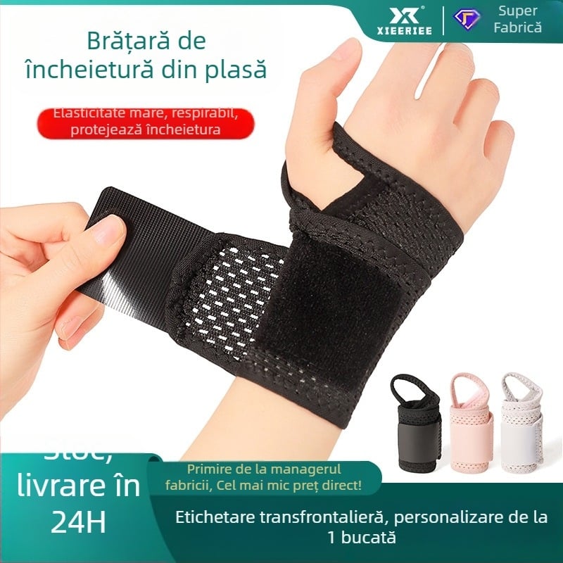 Brățară de încheietură respirabilă, bandă de comprimare reglabilă pentru adulți; Protecție pentru încheietură; Material principal: poliester/spandex/latex/mătase