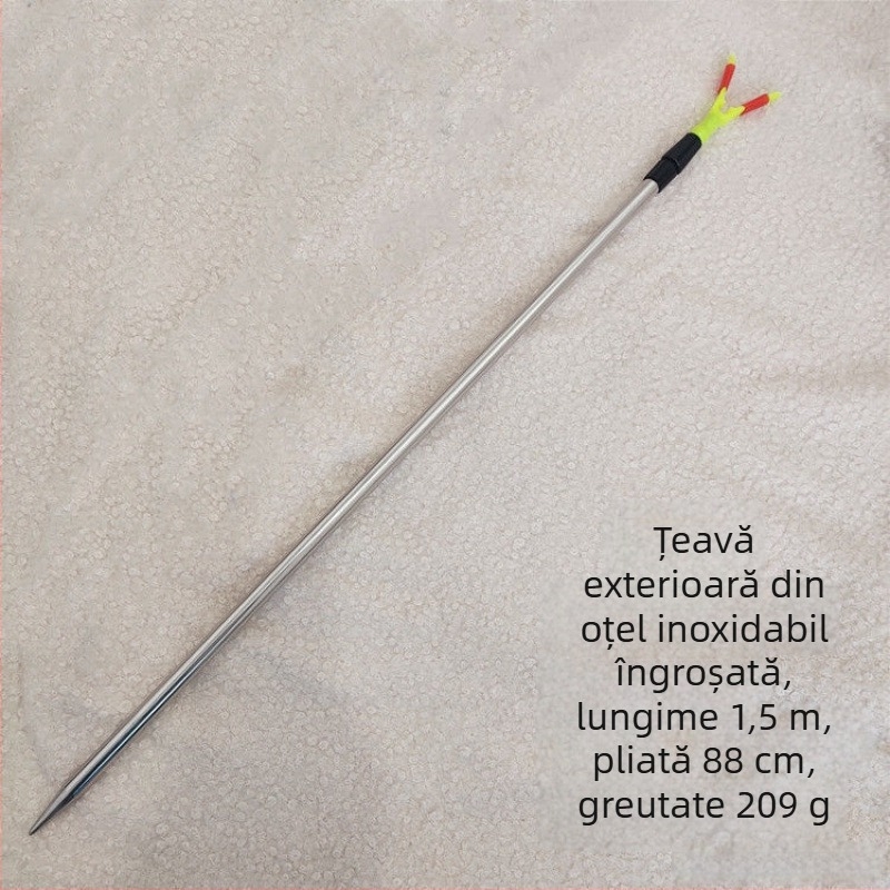 Suport pentru undițe de pescuit marin – simplu, cu un singur braț, cu cui, tijă telescopică • Brand Unique • Material Alt