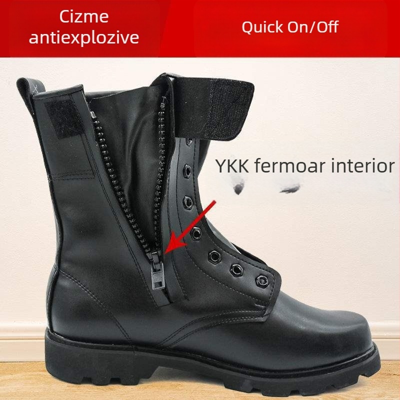 Cizme pentru bărbați: partea superioară din piele microfibră, înaltă, talpă din cauciuc, impermeabile, uscare rapidă