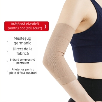 Protecție pentru cot din spandex/nylon, stil scurt, potrivire universală, pentru baschet și alergare