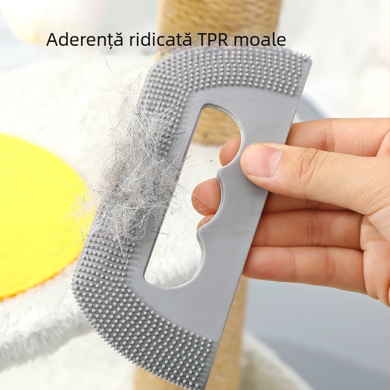 Perie pentru îndepărtarea părului de la animale de companie, cu dinți din silicon moale – Hongfeng, gata de cadou