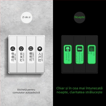 Etichetă pentru întrerupător – indicator iluminare de noapte, stil minimalist modern, model CX-XIUGUAN-57766, potrivit pentru dormitor, birou, exterior, sufragerie, baie, hol, balcon