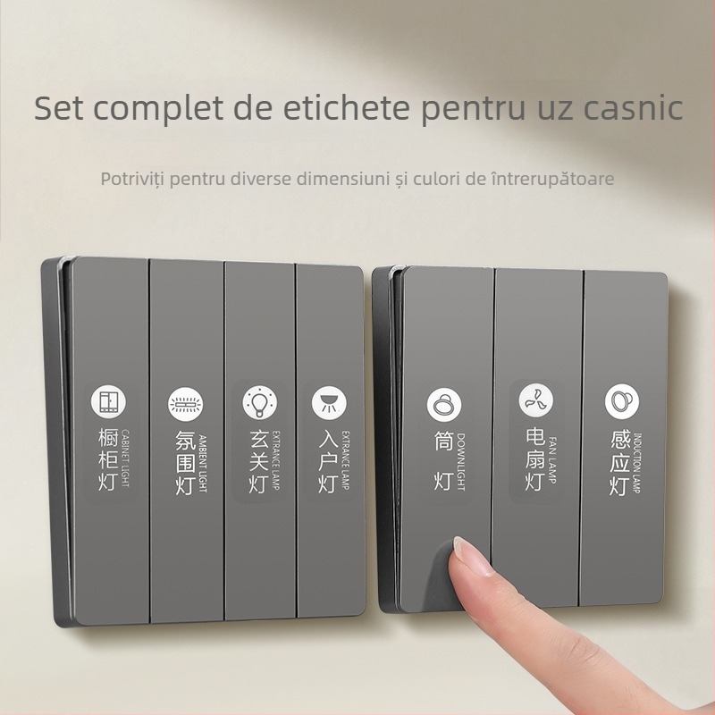 Etichetă pentru întrerupător – indicator iluminare de noapte, stil minimalist modern, model CX-XIUGUAN-57766, potrivit pentru dormitor, birou, exterior, sufragerie, baie, hol, balcon