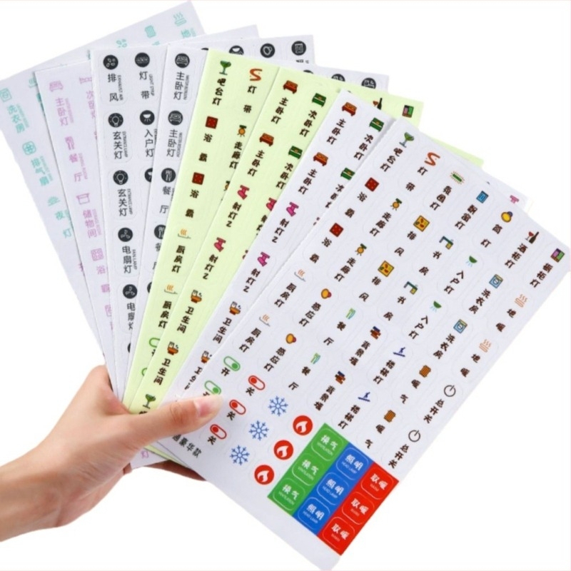 Etichetă pentru întrerupător de iluminat cu indicator luminos – autocolant decorativ pentru perete, capac de protecție, stil modern minimalist