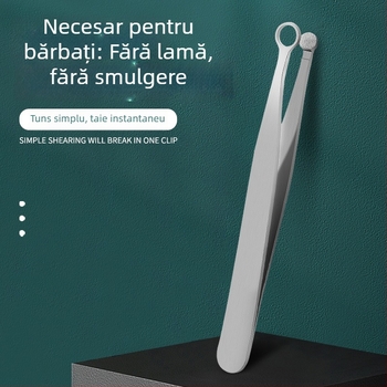 Tăietor pentru păr nazal - oțel inoxidabil, cap rotund, design inel, Ha Niu