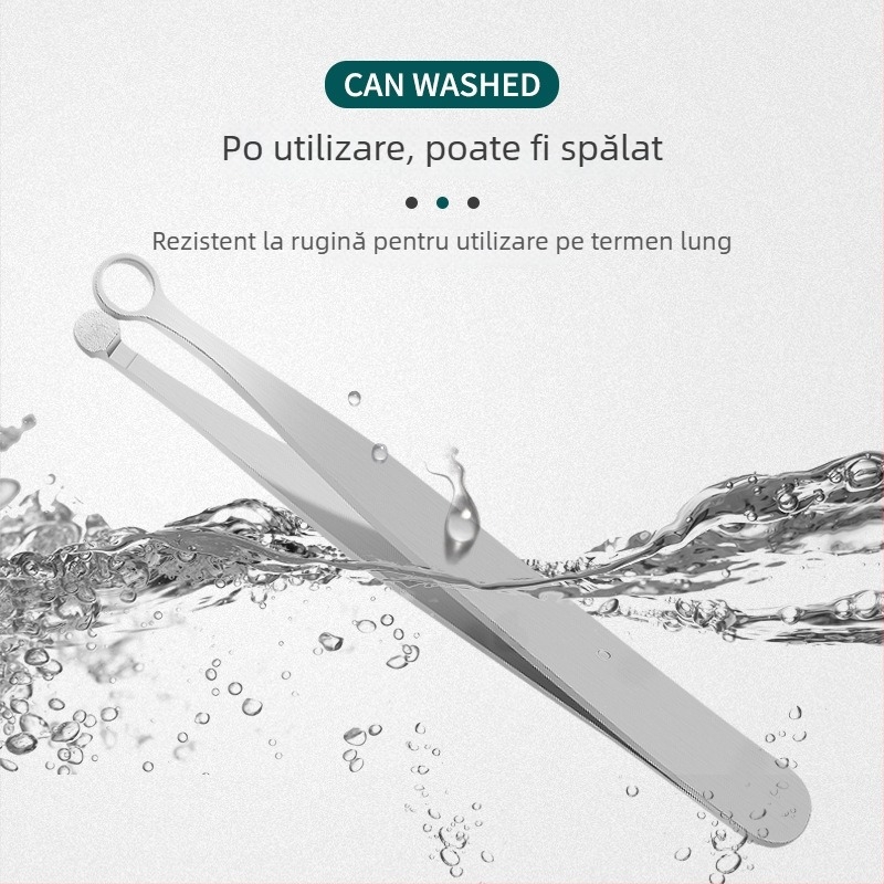 Tăietor pentru păr nazal - oțel inoxidabil, cap rotund, design inel, Ha Niu