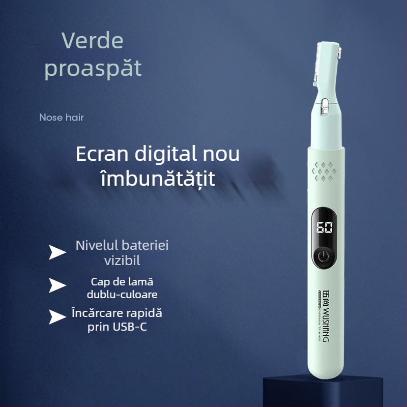 Kit de îngrijire electric pentru bărbați — USB reîncărcabil, trimmer multifuncțional pentru sprâncene, corp și axile; ABS, lavabil, greutate 60 g