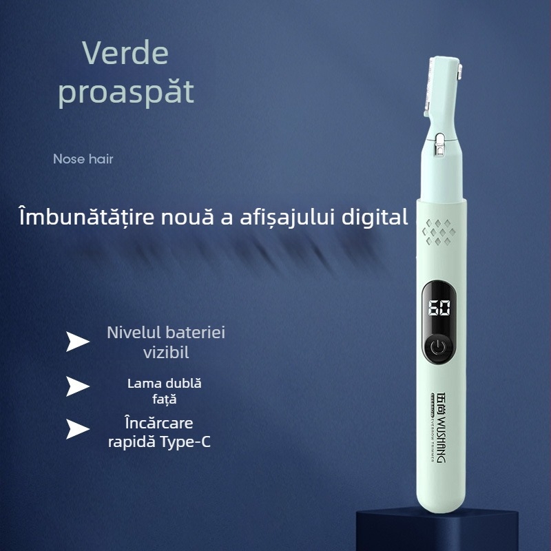 Kit de îngrijire electric pentru bărbați — USB reîncărcabil, trimmer multifuncțional pentru sprâncene, corp și axile; ABS, lavabil, greutate 60 g