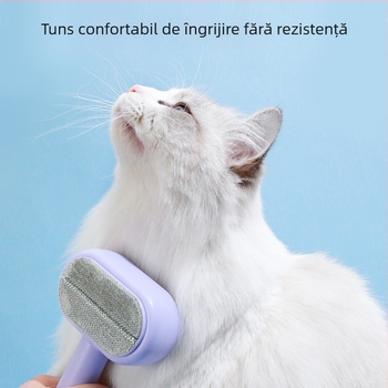Pipi tao Pieptene dublu-fază auto-curățare pentru pisici, îndepărtare a părului, cu poliester și ace din oțel inoxidabil