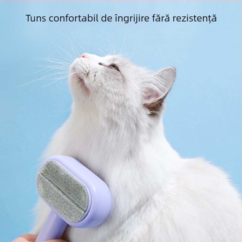 Pipi tao Pieptene dublu-fază auto-curățare pentru pisici, îndepărtare a părului, cu poliester și ace din oțel inoxidabil