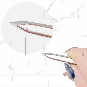 Pensetă Fenling pentru sprâncene cu vârfuri plate și înclinate | Unealtă de frumusețe din oțel inoxidabil pentru modelarea sprâncenelor și îndepărtarea părului facial