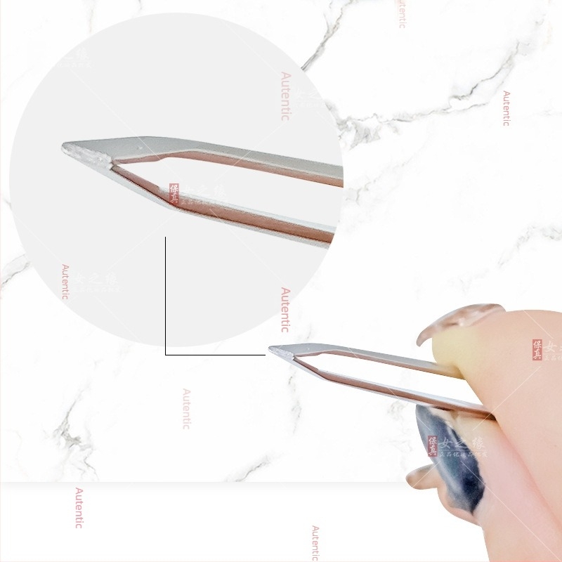 Pensetă Fenling pentru sprâncene cu vârfuri plate și înclinate | Unealtă de frumusețe din oțel inoxidabil pentru modelarea sprâncenelor și îndepărtarea părului facial