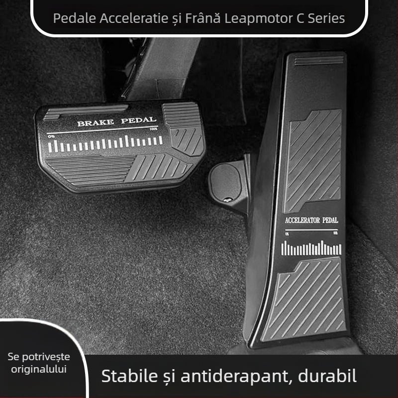 Capace de pedale din aliaj de aluminiu pentru accelerație și frână, cu suprafață anti-derapantă, pentru Leapmotor C10/C11, piese de modificare a interiorului
