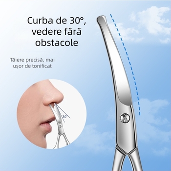 Set de foarfece de frumusețe din oțel inoxidabil — cap rotund pentru fire nazale, foarfecă pentru barbă, foarfecă pentru sprâncene, foarfecă de machiaj