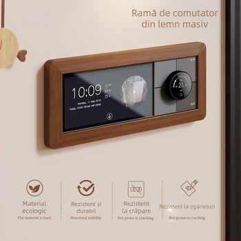 Ramă de întrerupător din lemn – stil mid-century modern (Material: fag; Categorie: Sticker pentru întrerupător; Spații: Living, Dormitor, Studiu, Restaurant, Baie, Intrare, Balcon, Spațiu Comercial, Altele)