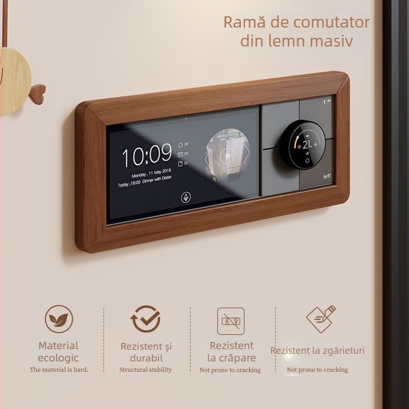 Ramă de întrerupător din lemn – stil mid-century modern (Material: fag; Categorie: Sticker pentru întrerupător; Spații: Living, Dormitor, Studiu, Restaurant, Baie, Intrare, Balcon, Spațiu Comercial, Altele)