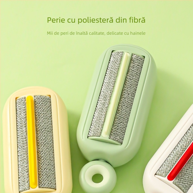 Perie pentru păr de animale de companie – role rotativ, Material ABS, Pieptăn curbat, Design portabil, Potrivit pentru pisici cu păr lung