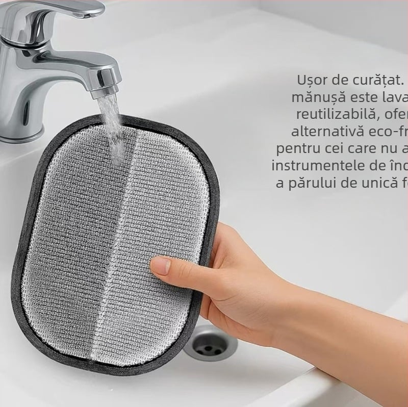 Mănuși de îndepărtare a părului cu cinci degete, electrostatice, pentru animale – perie dublă pentru păr de pisică, din poliester