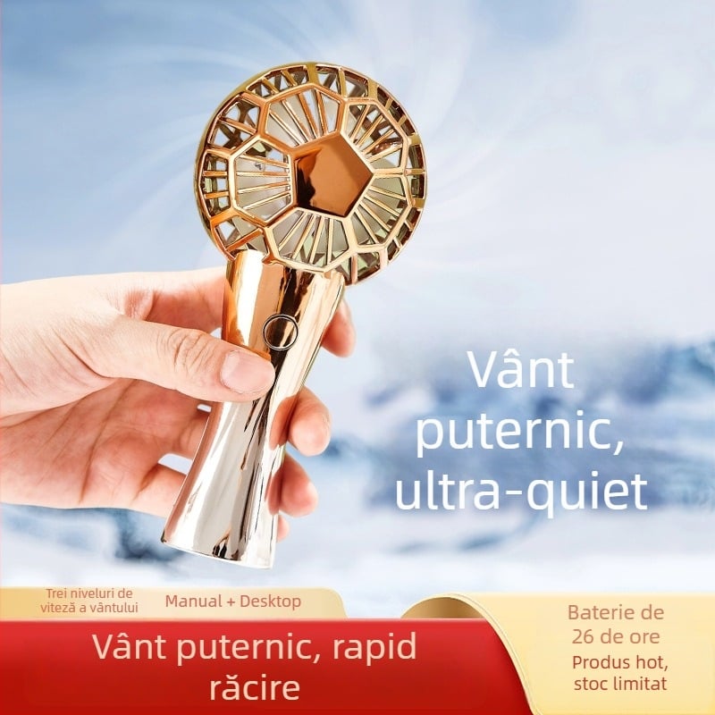 Ventilator mini USB reîncărcabil, Cupa Mondială la fotbal, portabil pentru exterior, ventilator de birou, 3 viteze, baterie încorporată 300–500 mAh, zgomot redus 45–50 dB