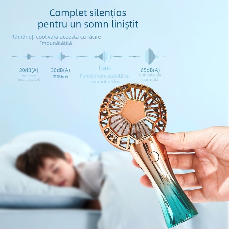 Ventilator mini USB reîncărcabil, Cupa Mondială la fotbal, portabil pentru exterior, ventilator de birou, 3 viteze, baterie încorporată 300–500 mAh, zgomot redus 45–50 dB