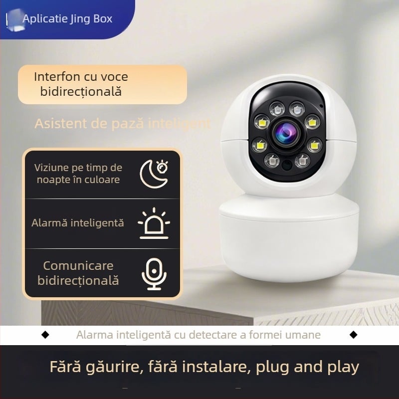 Cameră de supraveghere 4G pentru interior cu vizionare noaptea 0.00001 lux, senzor 1/2.9, funcție de alarmă, alimentare 48V