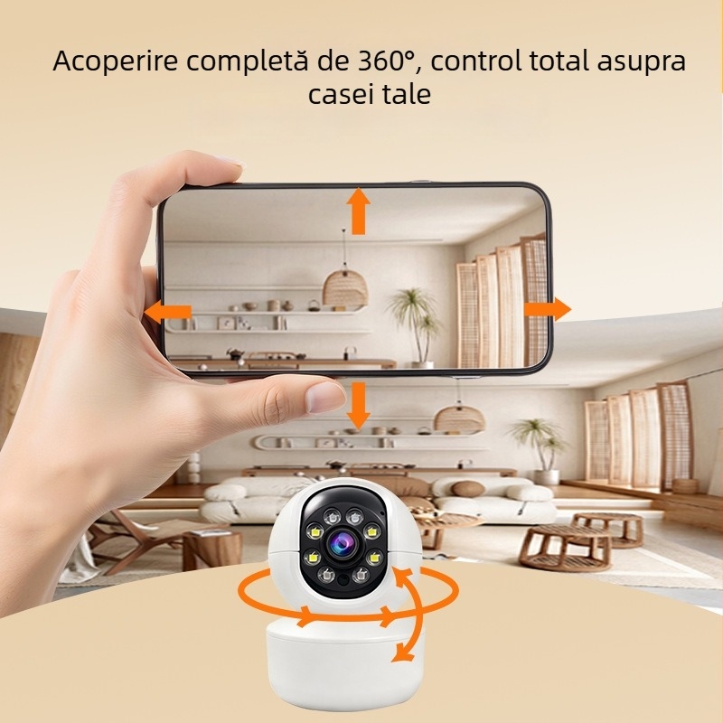 Cameră de supraveghere 4G pentru interior cu vizionare noaptea 0.00001 lux, senzor 1/2.9, funcție de alarmă, alimentare 48V