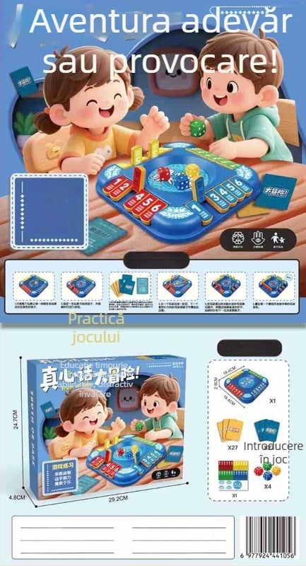 Joc de cărți Adevăr sau Provocare pentru copii – multiplayer, joc de masă cu carduri din plastic, Brand Le Zai, Model TK-024, 3C certificare 2024152202054298, Vârste 4–6, 7–14, 15–35