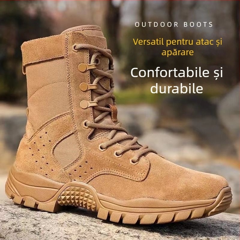 Cizme de luptă Knight, înalte, impermeabile, respirabile, ușoare, antiderapante