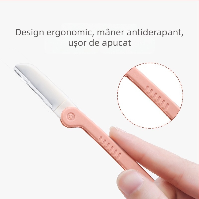 Trimmer pliabil pentru sprâncene, set portabil pentru începători, lamă din oțel inoxidabil, pachet de 3