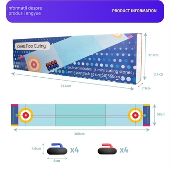 Joc de curling pe uscat pentru familie, set interactiv pentru petreceri și teambuilding, jucărie de masă, potrivit pentru 0–3 ani