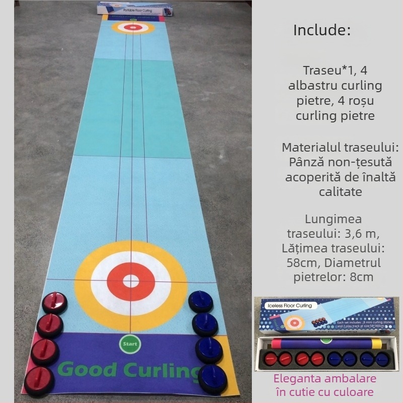 Joc de curling pe uscat pentru familie, set interactiv pentru petreceri și teambuilding, jucărie de masă, potrivit pentru 0–3 ani