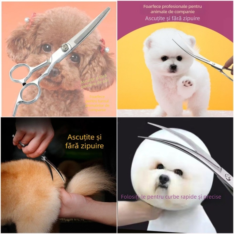 Foarfece de îngrijire pentru câini – oțel inoxidabil, foarfece de frumusețe pentru animale (Material: Oțel inoxidabil; Categoria: Foarfece de frumusețe; Destinație: Câine; Brand: Altul)