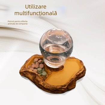 Vas de hrănire multifuncțional pentru reptile, cu dozator de apă cu debit constant, detașabil, model GP1401, 420 g