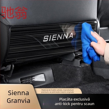 Panel de protecție a spatelui scaunului pentru Toyota Sienna/Granvia — oțel inoxidabil, marcă Chi Weng, model 1