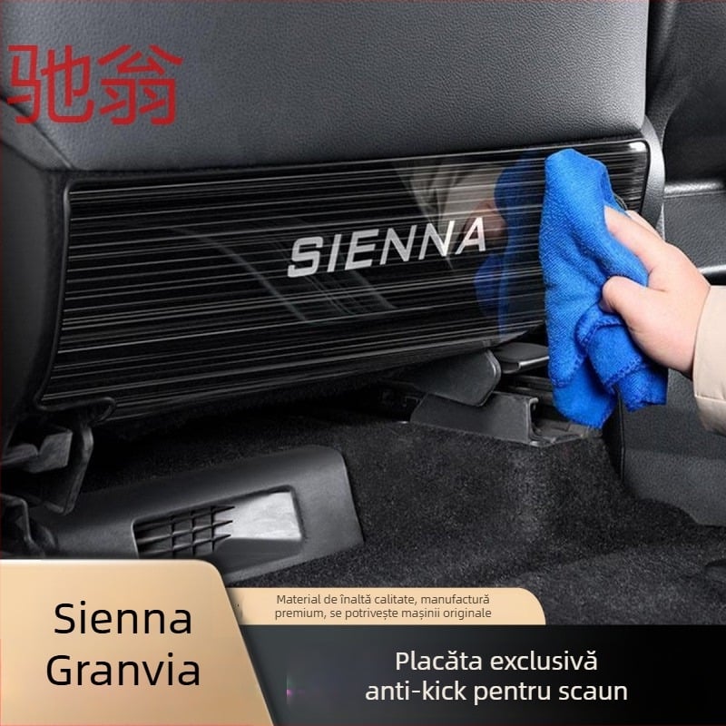 Panel de protecție a spatelui scaunului pentru Toyota Sienna/Granvia — oțel inoxidabil, marcă Chi Weng, model 1