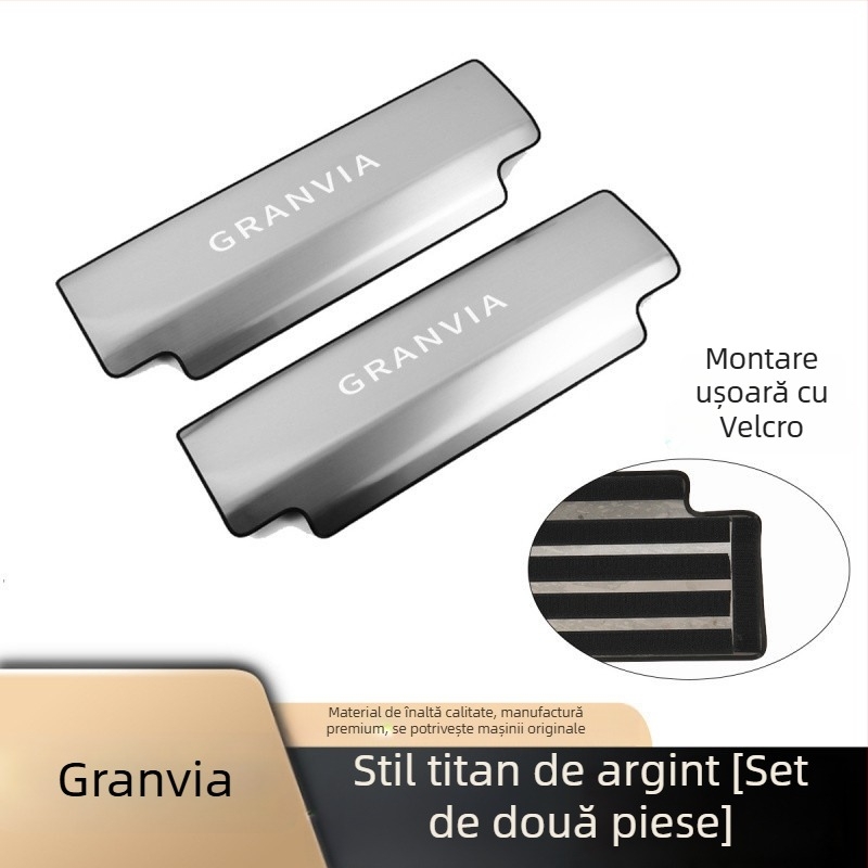 Panel de protecție a spatelui scaunului pentru Toyota Sienna/Granvia — oțel inoxidabil, marcă Chi Weng, model 1