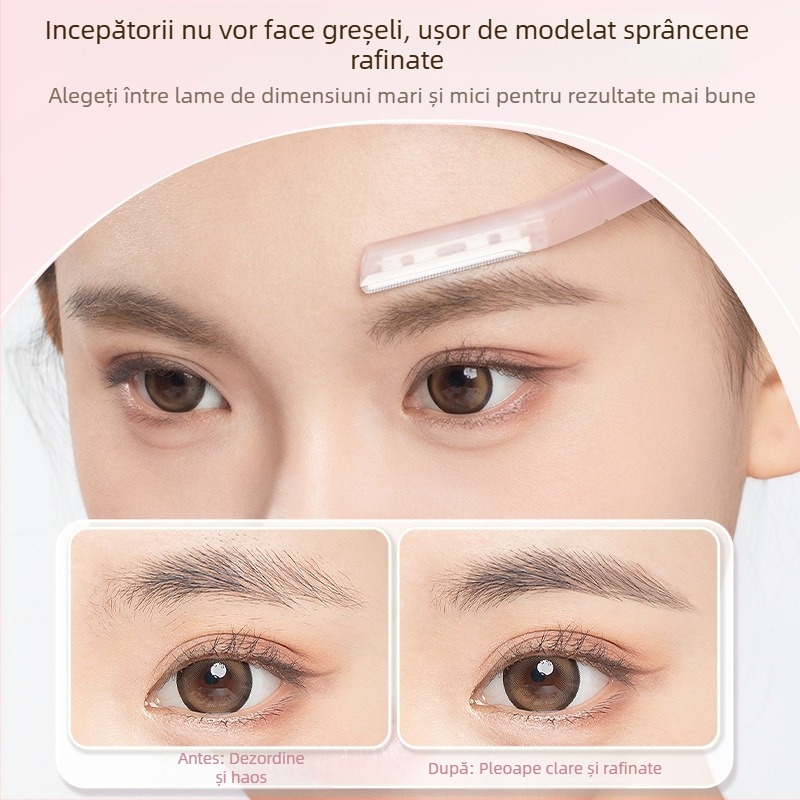 Set pentru sprânene: cuțit pentru sprânene din oțel inoxidabil și foarfele de machiaj, marca Bodybuilding Research, etichetă privată licențiată