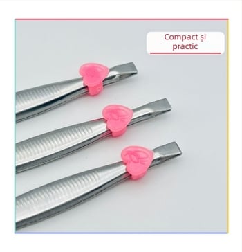 Set de 12 clipsuri pentru sprânene din oțel inoxidabil, vârf plat